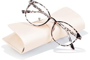 FONHCOO Blue Light Blocking Glasses Women Men Computer Eyeglasses,TR90 Fashion Round Transparent Anti Blue Light Glasses with Anti Eyestrain & UV Glare for Gaming & Reading