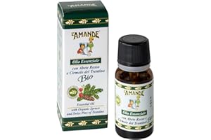 L'AMANDE - Olio Essenziale Azione Calmante e Antistress contro Ansia, Oli Essenziali di Abete Rosso e Cirmolo del Trentino, Lozione Naturale Ideale per Aromaterapia, Massaggi, Sonno e Relax - 10 ml