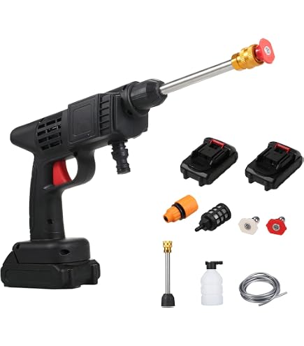 Idropulitrice A Batteria Portatile Idropulitrice A Doppia Batteria 21V Alta Pressione Portatile Lavaggio Auto Kit Lavaggio Auto E Giardino - 4