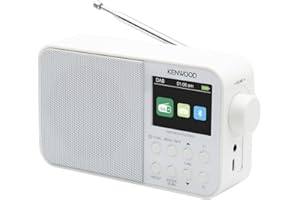 Kenwood CR-M30DAB-W Radio Dab+ Portable avec Bluetooth, Batterie intégrée et écran Couleur de 6,1 cm, Blanc