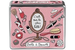 OFFICEWORLD Derrière la porte Boîte de Rangement Beauté C'EST MOI LA PLUS BELLE En Métal Rose DLP