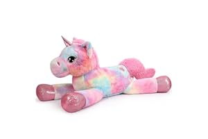 Yeqivo Unicornio Gigante Juguetes Peluche Grande Arcoíris Púrpura Unicornio Animales de Peluche (Rosa Fucsia,60CM)