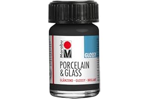 CREATIV DISCOUNT Porzellan- / Keramik- / Glasmalfarbe Glossy/Glänzend, 15 ml, Schwarz