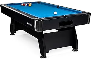 Billardtisch 7ft - 213x122x80 cm - 7 Fuß Pool Billard - Kugelrücklauf - Tischbillard mit Zubehör - Billard Tisch - Buckshot Blackmagic