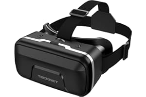 TECKNET Lunettes de réalité virtuelle 3D pour téléphone portable avec zoom HD 110° anti-lumière bleue et vitesses réglables, lunettes VR confortables pour iPhone, Samsung et smartphones Android de 4,7