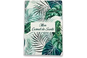 nemau - Protège Carnet de Santé Enfant en Gomme Expansée – Fabriqué en France - Étui Carnet Bébé Enfant Fille ou Garçon Adulte - Idée Cadeau Naissance - Modèle Tropical Vert