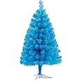 Fouriding 2ft (60cm) Christmas Tree Artificial Xmas Pine Trees with PVC Leg Stand Base Home Office Holiday Decoration (Sky Blue)