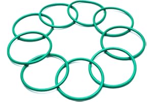 GORKEM Flúor Caucho Tóricas Juntas, 51mm OD, 47mm ID, 2mm Ancho, Verde 5 Piezas