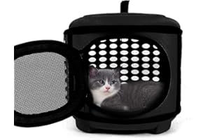 EASY JOY Trasportino Gatto Morbido Confortevole, Trasportino per Cani e Gatti, Gabbietta Morbida per Animali Domestici Ripiegabile, Borsa da Trasporto per Gatti Cani Piccoli (Nero)
