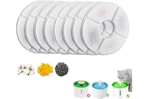 BONBELONG Filtre Fontaine Eau Chat ,Cat Filtres de Rechange de Fontaine d'animal Familier avec la résine et Charbon Actif Lot de 8