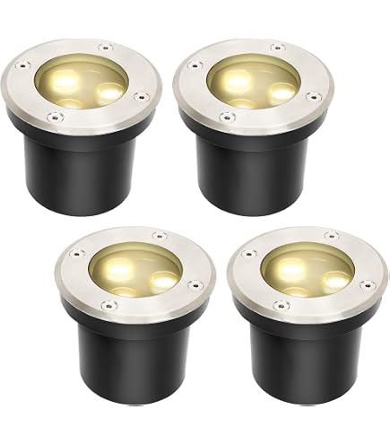 LICHT DISCOUNT LED Terrassenleuchte – Bodeneinbauleuchte, IP65, Warmweiß, Für Holzterrassen, 60 Mm Durchmesser