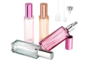jwogngls Set med 4 sprayflaskor av 20 ml glas, tomma, minidoftspridare för resor påfyllningsbara för män och kvinnor