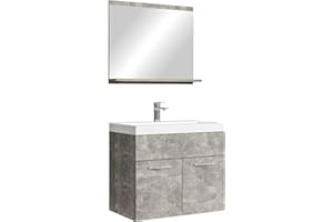 Badplaats B.V. Mobile da Bagno Montreal 02 60cm Grigio Cemento - Armadio mobiletto lavabo Mobili Armadietto