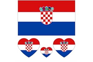 KEAIDO 40 temporäre Tattoos, Länderflagge, Nationalflagge, Fußballmannschaft, Aufkleber, Europameisterschaft Euro 2021 2020 Weltmeisterschaft Gesicht Körper Erwachsene, wasserdicht (Kroatien)