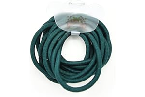 PrettyBoutique Set of 12 4mm thick Endless Snag Free Hair Elastics Bobbles Bands Ponios (Dark Green)