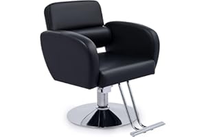 ‎CO-Z CO-Z Friseurstuhl Schwarz Friseursessel 360° Drehbar Frisörstuhl Barberstuhl Höhenverstellbarer Barbersessel Hydraulischer Bedienungsstuhl Friseurbedarf Friseureinrichtung 250kg Schwar,