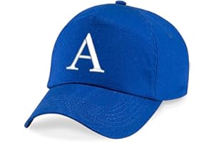 4sold Childrens Embroidery Cotton Summer Sun Hat Children School Kids Caps Hat Sport Alphabet A-Z Boy Girl Adjustable Baseball Royal Blue Navy