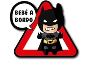 CUAC REVOLUTION Adesivo per auto con scritta in lingua inglese "Baby A Bordo Batman", in vinile stampato