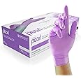 Unigloves Violet Pearl Nitrile Examination Gloves - Multipurpose, Powder Free and Latex Free Disposable Gloves - Box of 100 Gloves, Violet, Small (GP0072)