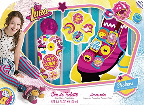 Disney Soy Luna Geschenk-Set für Mädchen (Eau de Toilette 100ml, Sticker-Set, Skate Accessoires: kreativer Rollschuh-Schmuck) - 3