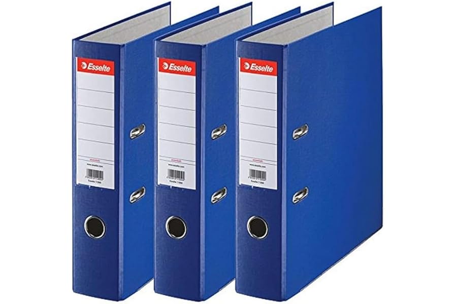 Esselte 624291 - Archivador de Palanca con Anillas Essentials, de PP, Mecanismo Estándar, con Capacidad de 500 Hojas A4, 3 Un