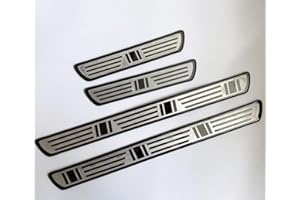 SANSHAOWUDI 4pcs Car Door Sill Scuff Plate for BMW X1 X3 X7 X5 X6 1 3 5 6 Series Z4 7 M Series, Welcome Pedal Guard Kick Plates Threshold Cover Stainless Steel Car Door Sill Protector Auto Accessories