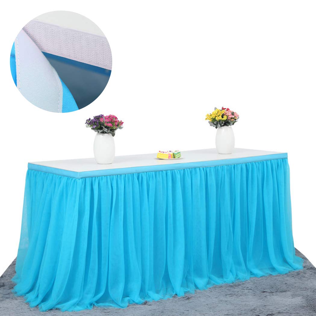 Funpa Gonna Da Tavola Tovaglia Tulle Decorazione Da Tavolo Tabella Gonna Tulle Per La Sposa Round Square Home Decoration Garza Da Scrivania Romantica