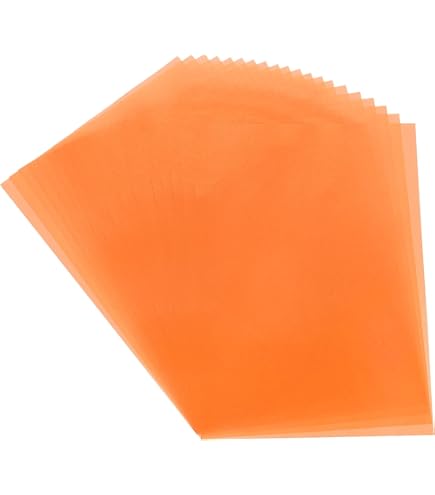 Farbiges Pergamentpapier Orange - 50 Blatt Transparentes Bastelpapier
