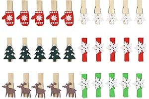 ALLY-MAGIC 30 Pcs Christmas Card Pegs, Christmas Wooden Clips Mini Photo Paper Pegs for Card Ornaments Hanging Christmas Tree Wall Decoration Y6-SDHSMJ