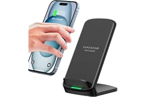 NANAMI Fast Wireless Charger,10W Induktive Ladestation für Samsung Galaxy S25/S24/S23/S22/S22+/S21/S20/S10/S9/S8/S7 Note 20, 7.5W für iPhone 17/16/15/14/13/12/11/SE 2/X/XS/XR/8/8 Plus Google Pixel LG
