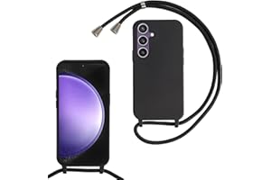 MBSLFY Silikon Handykette für Samsung Galaxy S24 Necklace Hülle mit Band, Verstellbarer Halskette Handyhülle, Handyhülle für zum Umhängen, Case mit Schnur, Schwarz