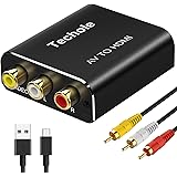 Fokky RCA vers HDMI Adaptateur Aluminium, 3RCA Composite AV vers HDMI Convertisseur Prise en Charge 1080P avec AV Câble et US
