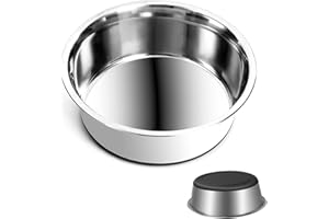 SUOXU Thick Stainless Steel Dog Bowls, Large Dog Bowl With Non-slip silicone Bases, 2500ml Large Dog Feeder Bowls And Water Bowls(XL-25.5cm)