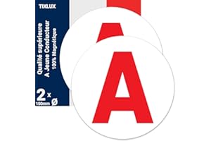 Tixlux A Jeune Conducteur Magnétique, 2PCS Disque A Jeune Conducteur Auto, A Apposer sur Le véhicule, Disque Magnétique, Ø 15cm
