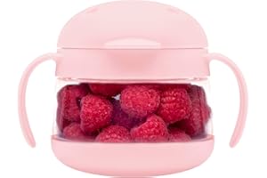 Ubbi Tweat No Spill Snack Container for Kids, BPA-Free, Toddler Snack Container, Blush Pink