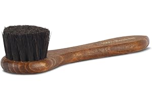 Langer & Messmer Cepillo de Crema de Crin Fina para aplicar betún y Cera para Calzado - El Cepillo de aplicación para el Cuidado Profesional del Calzado - Solo o en Juego de 2