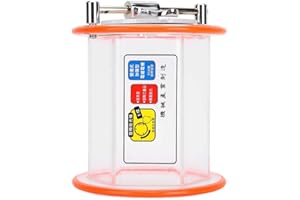 ASIXXSIX Jewelry Polisher Barrel, Glass Rotational Mini Polisher Tumbler Bucket High Efficiency Jewelry Polishing Bucket for Jewelry Makers & Timing Polishing, Washable (KT6808)