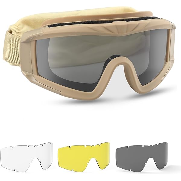 Occhiali Softair Con 3 Lenti Di Ricambio - Protezione UV, Antiappannamento, Per Paintball, Ciclismo, Caccia - Foto 2