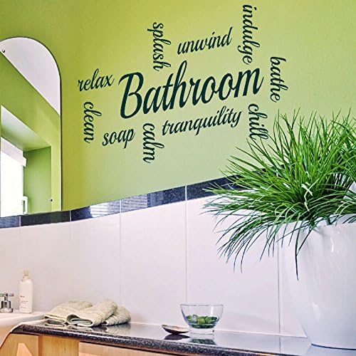 LaoGraphics® Relax Unwind Words &amp; Sayings Bathroom Quote Wall Stickers, Toilet Vinyl Art Transfers, Bath Room Interior Decal Graphics, Removable Shower Décor, Gift Idea zzz-bq5