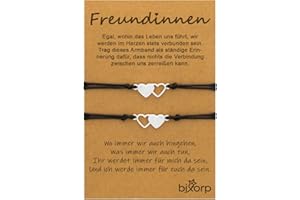 Bixorp Freundschaftsarmband für 2/3 / 4 mit Herz-Anhängern - BFF Armband für Mädchen & Damen - Ideales Geburtstagsgeschenk für die beste Freundin
