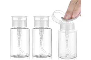 Dimeho Butelka z pompką do usuwania lakieru do paznokci, pusta pompka, dozownik, butelka, zamykane, przezroczyste pojemniki na aceton, na alkohol, toner do twarzy, zmywacz do paznokci, 180 ml