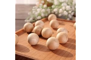 DAHI 104 Pezzi 20 mm Palline di Legno per Lavoretti, senza Foro, Sfere di Legno 20 mm Perline Rotonde, Decorazioni Fai da Te