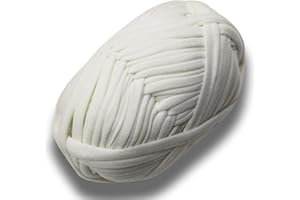 NOTIONSLAND 2 x T-Shirt-Garn für Häkelkorb, Stoff-Strickgarn für Taschen, Brillenhalter, Brillenständer, Heimdekoration – Weiß