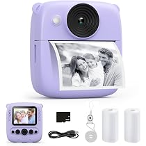 Fotocamera Istantanea Bambini - Macchina Fotografica Digitale Con Stampa Termica E Giochi, Regalo Perfetto 3-12 Anni