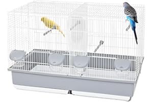 GARPET Volière Double pour perruches ondulées et canaris, Cage Divisible avec séparateur, Grille de séparation, Cage d'élevage, Cage de séparation