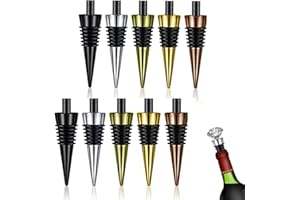 Smallterm 10 Pieces Blank Bottle Stopper with Threaded Post Metal Wine Stopper Inserts Set Hardware for Wood Turning DIY Project
