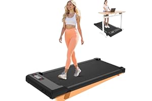 HomeFitnessCode Walking Pad Treadmill with Incline, 8KM/H Under Desk Portable Treadmills for Home, Compact & Small, Ultra Quiet with LED Display, Remote Control