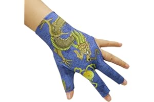 PolyMath Billiard Gloves 10pcs/Set 3 Open Fingers Snooker Accessories Professional Pool Cue Gloves Spandex Lycra for Left Hand, Men Women