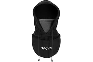 TAGVO Winter Thermal Fleece Balaclavas, Soft & Warm Adjustable Hood Hat Skiing Face Cover Face Mask Neck Warmer Snood Neck Gaiter for Running Skiing Cycling Motorbikes Hiking- Men & Women