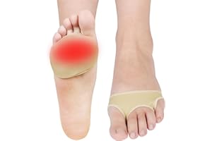Fefod 2pc Mittelfußpolster aus Silikongel mit Stofffutter, Fußpolster für Frauen und Männer,Vorderfußpolster lindert Schmerzen und Druck am Vorderfuß ideal für unbequeme Fersen und Schuhe (EU 42-46)